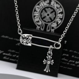 thumbnail for CH high version cross pendant necklace vintage trend boat anchor niche pin collarbone for men and women wholesale