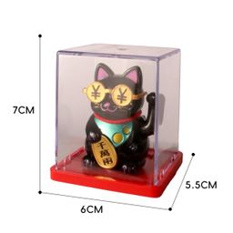 thumbnail for Cross-Border Mini 2inch Lucky Cat Solar Ornaments Automatic Beckoning Cat Car Decoration Front Desk Ornaments Small Gifts