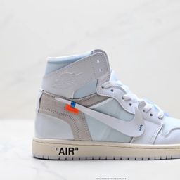 thumbnail for OFF-WHITE  Jordan AJ1 High White OG: Versatile high-top basketball shoes with a retro design