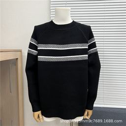 thumbnail for 定制源头厂家潮牌驴家圆领长袖针织羊毛衫宽松版男女套头毛衣跨境