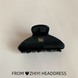 thumbnail for Korean version of the letter b hairpin, acetate arc grip clip, girl's high ponytail hair, high-end hair ornament, back of the head clip