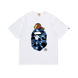 thumbnail for 2026 Summer Cross-Border Bape T-Shirt with Ape Head and Little Monkey Camouflage Design, Unisex Short-Sleeve Round-Neck T-Shirt for Men
