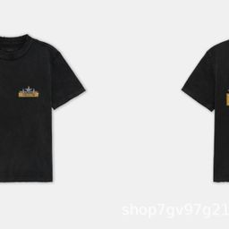 thumbnail for One-Piece Dropshipping Cross-Border Supply Trendy Brand Short-Sleeve Amirit Shirt with Printed Washed Vintage Heavy Cotton Base Shirt for Men