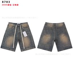 thumbnail for Cross-Border American Trendy Brand Vale Washed Vintage Printed Short-Sleeve Denim Shorts Loose Street Fashion T-Shirt for Men and Women