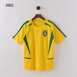thumbnail for Camisa retrô do Brasil, dropshipping internacional, personalizada, nº 9 Ronaldo, uniforme de futebol clássico antigo, titular e reserva.