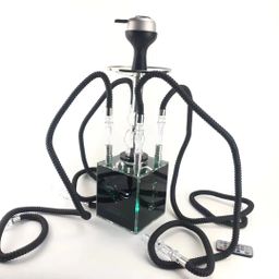 thumbnail for Cross-border square hookah acrylic hookah set with LED light cube hookah finished accessories