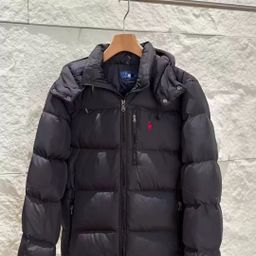 thumbnail for Cross-border scannable Raff RL men's and women's pony embroidered hooded detachable windproof waterproof warm cotton jacket