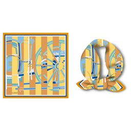 thumbnail for Printed Silk Scarf Small Square Scarf Women's Summer Thin Neck All-match Imitation Silk Cervical Scarf Summer 53x53cm