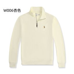 thumbnail for Cross-Border Men's Clothing Rl Embroidered Pony Half-Zip Knit Sweater Autumn New Hot Style Loose Casual Simple Versatile