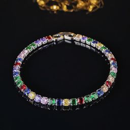 thumbnail for Hip hop tennis bracelet bracelet wholesale cross-border hot sale spot zircon female full diamond sports style trend s5787