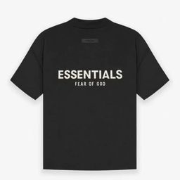 thumbnail for FOG roupas infantis da moda ESSENTIALS multi-thread back dupla fila flocagem solta meninos camiseta de manga curta para bebês meninas