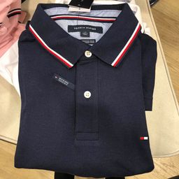 thumbnail for Tommy Short-Sleeved Polo Shirt Men&#039;s Solid Color Lapel T-Shirt Half-Sleeve Pique Cotton Authentic