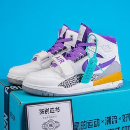 thumbnail for Putian factory AJ312 high-top basketball shoes gray Pink student versatile shoes casual men&#039s and women&#039s joint-name sneaker