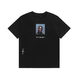 thumbnail for Travis Short Sleeve M Ji Scott Little Yellow Duck Cactus Lightning Rap Tour TS Collaboration Couple Hip Hop T-Shirt