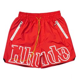 thumbnail for American tide brand hip-hop letter printing red casual shorts men's summer loose wide-leg basketball sports five-point pants