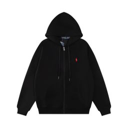 thumbnail for You can scan the code ~ 25 years autumn and winter Ruff RL horse label embroidered zipper cardigan jacket hooded men's and women's couple sweatshirts