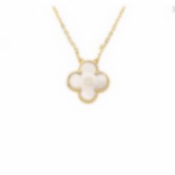 thumbnail for Fan Family Four-Leaf Clover Necklace High Edition Du 18K Rose Gold Carnelian Agate White Mother-of-Pearl Pendant Light Luxury Clavicle Chain.