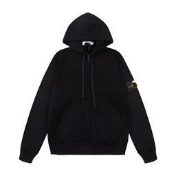 thumbnail for Cross-border correct version of the classic STONE Sitong Island solid color crew neck badge long sleeve pullover sweatshirt for men and women
