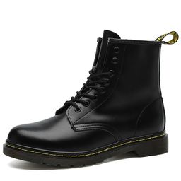 thumbnail for High-top 1460 Martin Boots Women's Classic Hard Leather Beaded Ankle Boots Unisex Glow Leather Boots Round Toe Boots