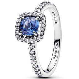 thumbnail for Panjia White Copper Silver Plated New Bow Ring Intertwined Square Full Diamond Five-pointed Star Halloween Ring