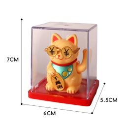 thumbnail for Cross-Border Mini 2inch Lucky Cat Solar Ornaments Automatic Beckoning Cat Car Decoration Front Desk Ornaments Small Gifts