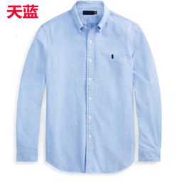 thumbnail for Men's Long-Sleeved White Aftmgtey&Baoluo Oxford Pure Color Men's Pure Cotton Long-Sleeved Shirt Jacket Top