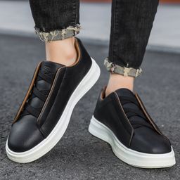 thumbnail for Shoes: Men's shoes, extra large size 46 size board shoes, trendy retro low-top casual shoes, leather surface, soft soles, breathable white shoes, men