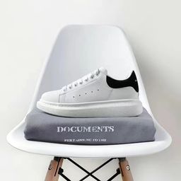 thumbnail for Mcqueen White Sneakers for Women 2024 Spring and Autumn Platform Thick-Soled Height-Increasing Sports Shoes Genuine Leather Couple Sneakers Height-Increasing and Slimming