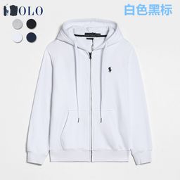 thumbnail for Spring and autumn Paul long sleeve sweatshirt men's casual cotton solid color embroidered pony logo zipper pullover cardigan sweatshirt