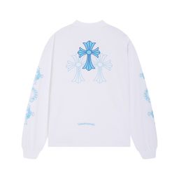thumbnail for 2026 rainbow cross pattern patchwork sweatshirt + long-sleeve T-shirt, couple's loose pure cotton crew neck autumn new arrival