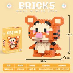 thumbnail for 兼容乐高微颗粒卡通公仔积木盲盒益智力拼装玩具跨境摆摊批发礼品