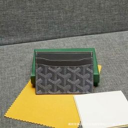 thumbnail for Goyard Goya Small Card Holder Ultra-Thin Classic Style Dog-Tooth Leather Passport Card Case Women&#039s Storage Card Holder Wallet