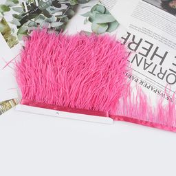 thumbnail for Factory direct sales 8-10 ostrich feather wedding dress DIY performance costume accessories feather tassels with webbing