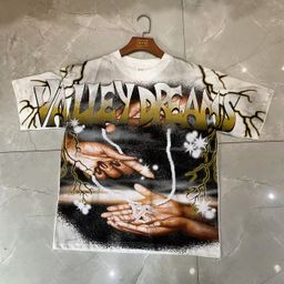 thumbnail for Vale Forever Valley Sport American Trendy Vintage Print Men's and Women's Wash Short Sleeve T-Shirt Wasteland Style