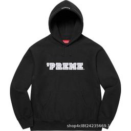 thumbnail for Cross-border classic Sup Baoli joint printed fleece crew neck pullover sweatshirt men's and women's love hooded couple model