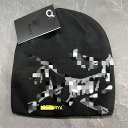 thumbnail for Gorra de punto jacquard de pájaro europeo y americano letra correcta ~ Sombrero de lana grueso de versión grande y cálido todo fósforo, gorro frío personalizado, marea