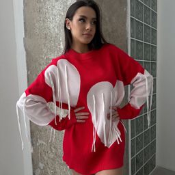 thumbnail for Amazon Wholesale Autumn and Winter Sweaters for Women European and American Love Tassels New Round Neck Fashion Pullover Tops Knitwears