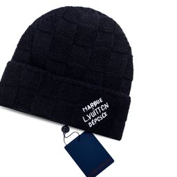 thumbnail for Classic correct letter leather label knitted hat unisex beanie for autumn and winter fashion brand cross-border hot selling cold hat