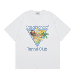 thumbnail for Cross-border 2024 Spring/Summer New Casablanca Casablanca LOGO Print Men's and Women's Loose Short Sleeve T-Shirts