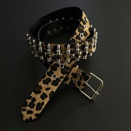thumbnail for Ironworth leopard print bullet belt Y2K mid-hand American cleanfit belt niche design wear