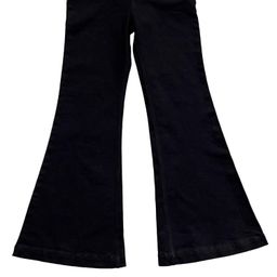 thumbnail for RO style main line niche dark high elastic floor mopping pure black brushed jeans wide-leg flared trousers look thin and trendy