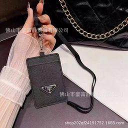 thumbnail for European and American Trendy Brand Work Id Card Holder Set with Triangle Logo Long Lanyard Neck Strap Work Id Holder Ins Style Foreign Trade