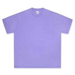 thumbnail for Cross-Border Heavyweight Pure Cotton 260g Retro Distressed Short-Sleeved T-Shirt Loose Washed Clean Version Trbottomy Round Neck Plain Bottoming t