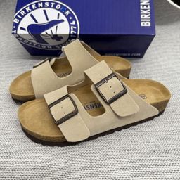 thumbnail for Cross-Border Large Size Genuine Leather Flat Slippers for Women 2026 Summer New Style Men's Casual Outdoor Birkenstock Shoes Versatile Sandals