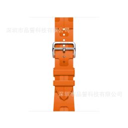 thumbnail for Suitable for Apple Watch with Hermès Metal Connector, Official Website Same Model Iwatch110Ultra Silicone Sports