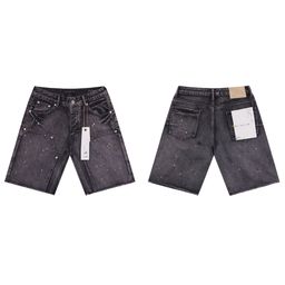 thumbnail for Denim shorts 2025 summer new American trendy brand ink splash print washed tassel men's casual pants