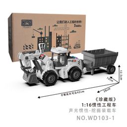 thumbnail for [Strictly Selected] Caminhão escavadeira grande com som e luz para educação infantil para meninos e crianças Caminhão basculante Transporte Veículo de engenharia inercial