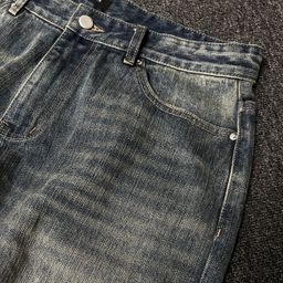 thumbnail for 2025 Japan Okayama bamboo festival drop smudge wash distressed leg bootcut bootcut bootcut baggy jeans