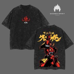 thumbnail for Cross-border exclusive supply Gurren Lagann Oversized Tee – Washed Heavyweight Co