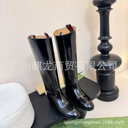 thumbnail for High-end 2025 Fall/Winter Genuine Leather Round Toe British Retro Flat High Knight Boots Martin boots are no more than knee boots for women